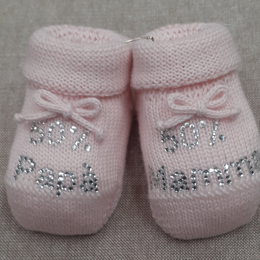 SCARPINE 50% PAPÀ 50% MAMMA variante ROSA in cotone