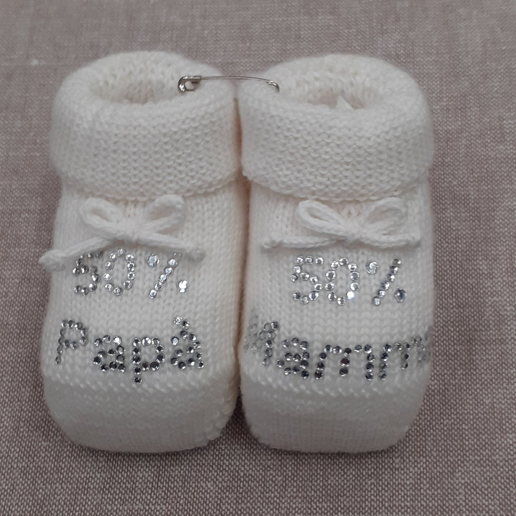 SCARPINE 50% PAPÀ 50% MAMMA variante PANNA in cotone
