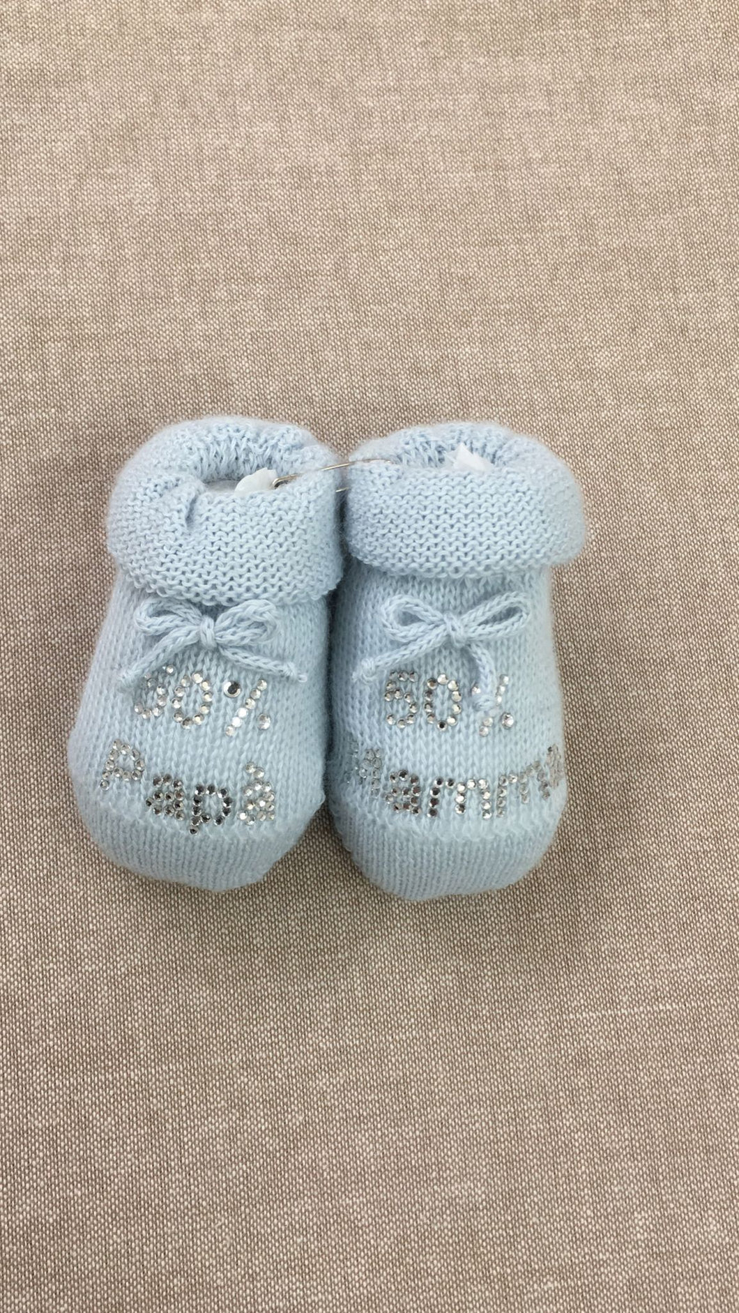 Scarpine 50% PAPÀ 50% MAMMA variante AZZURRA in Lana