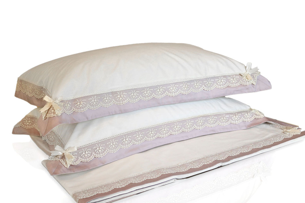 COMPLETO LETTO ROMANTICO scegliere il colore della balza